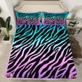 thumbnail image 2 of Feelyou Modern Zebra Print Full Size Sheets for Teen, Blue Purple Bowknot Bed Sheets, Fashion Cheetah Leopard Sheet Sets, Luxury Bedroom Decor, 4pcs, 2 of 7