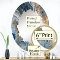 thumbnail image 3 of Designart "Marble Dreams Blue And White Vision" Abstract Round Wall Mirror - Modern Oval Printed Decorative Oversized Mirror - Multiple Color Options, 3 of 4
