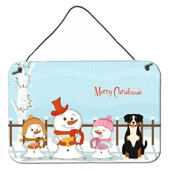 Carolines Treasures BB2369DS812 Merry Christmas Carolers Entlebucher Wall or Door Hanging Prints  8x12 multicolor