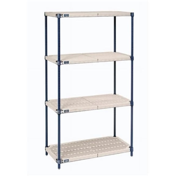 Nexel Industries Nexelite Plastic Mat Starter Shelf Unit - 21 x 30 x 74 in.