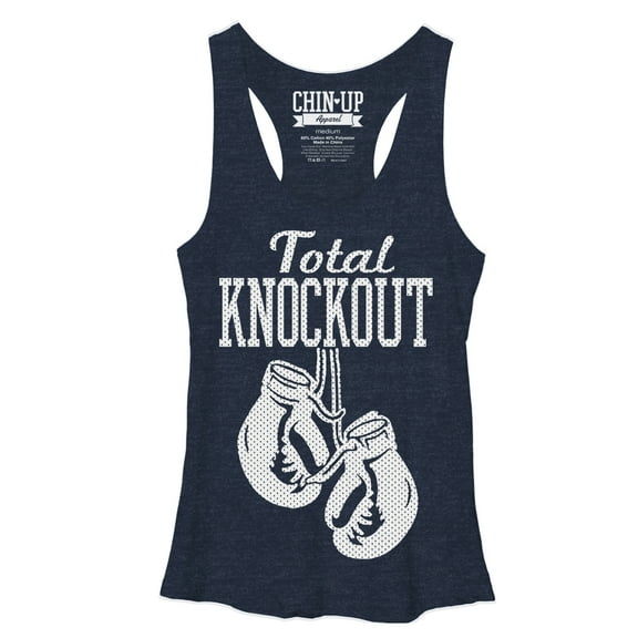 Women's CHIN UP Total Knockout Racerback Tank Top Navy Heather Small