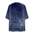 thumbnail image 5 of Cmfcve Chiffon Kimono Cardigans for Women Floral Print Puff Sleeve Blouses Flowy Loose Casual Cover Up Tops, 5 of 5