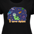 thumbnail image 4 of Inktastic I Love Space Cute Dinos and Planets Women's Plus Size T-Shirt, 4 of 5