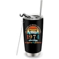 thumbnail image 2 of 70th Birthday Gifts for Men 1954 Tumbler Cup for Women 20 oz Double-sided Cup Vintage Fifty Birthday Present - Husband Wife Grandma Grandpa Mother''s Day Father''s Day Gift (1974 50th), 2 of 6