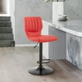 thumbnail image 2 of Bardot Adjustable Height Red Faux Leather Swivel Bar Stool, 2 of 5