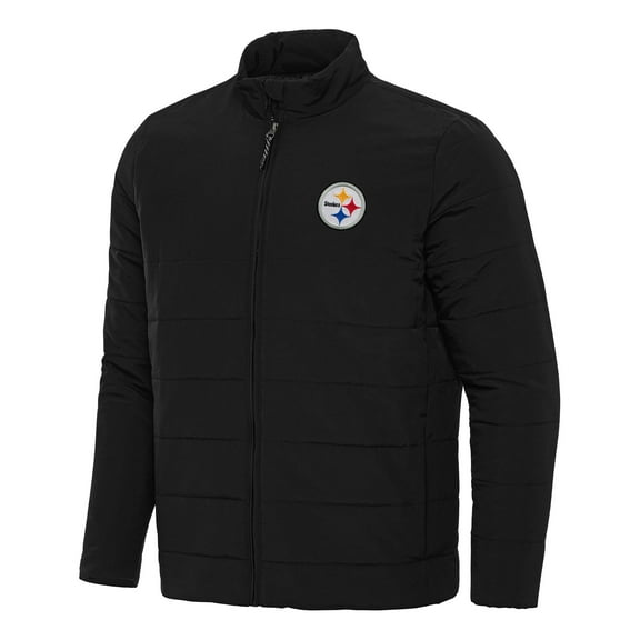 Men's Antigua  Black Pittsburgh Steelers Swelter Full-Zip Jacket