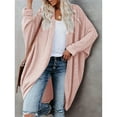 thumbnail image 2 of Dellytop Womens Open Front Knit Cardigan Long Batwing Sleeve Sweater Coat, 2 of 3