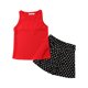 thumbnail image 1 of Conjunto de falda y camiseta sin mangas de gasa de color puro de vacaciones de verano para niñas Conjunto de gasa XBTCLXEBCO Rojo, 5-6 años, 1 of 6