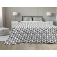 thumbnail image 1 of Black and White Comforter & Sham Bedding Set, Striped Triangles up and down in Scribble Style Boho Illustration, 3 pcs Duvet Set Microfiber Filling Quilt, 5 Sizes, Black White, by Ambesonne, 1 of 4