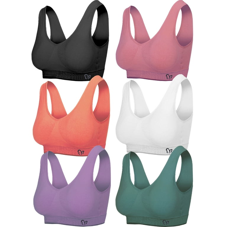 B2BODY Women's Sports Bras Yoga Lounge Wireless Bra Small to 2X Sizes  Multi-Pack