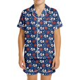 thumbnail image 2 of Tfken Halloween Boys Pajamas Outfit Set Graphic Short Sleeve Shirts With Shorts Set Sleepwear Casual Homewear Loungewear Festival Kids Comfy Pjs Clothes Size 10-11 Years, 2 of 4