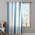 thumbnail image 4 of Blue Brown Stripe Sheer Curtains 45 Inches Long, Ombre Geometric Vertical Striped Light Filering Curtains, Breathable Simi Curtain Privacy Drapes for Kitchen Bathroom Small Window Treatment, 4 of 9