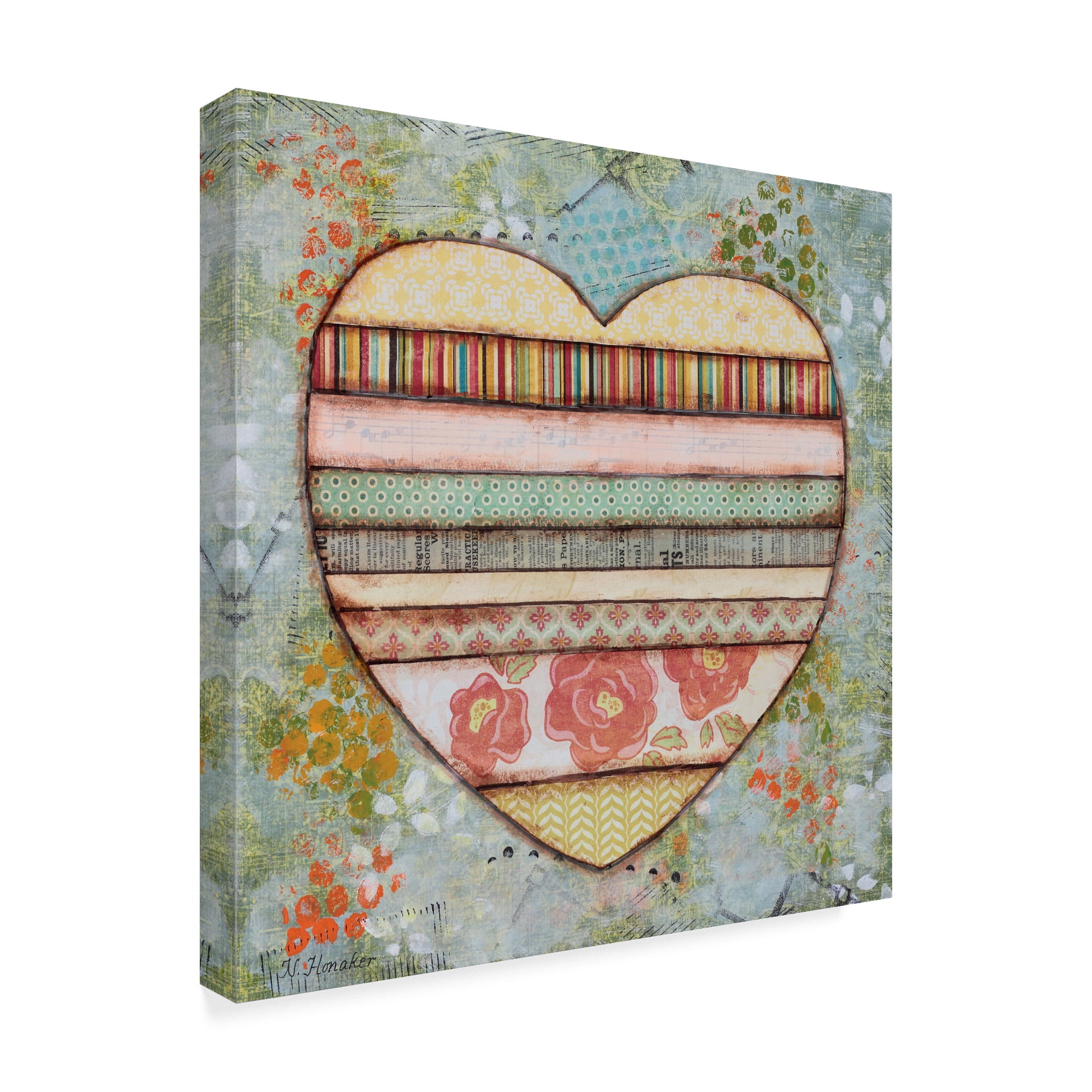 Trademark Fine Art 'All My Heart' Canvas Art by Let Your Art Soar