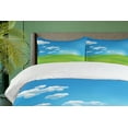 thumbnail image 4 of Ambesonne Landscape Duvet Cover Set, Cartoon Valley Scene, 2-Calking, Blue White Green, 4 of 7