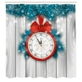 thumbnail image 3 of Ambesonne New Year Shower Curtain, Midnight Clock Pine, 69"Wx84"L, Red and Pale Grey, 3 of 5