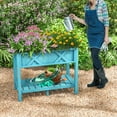 thumbnail image 5 of Gymax HIPS Raised Garden Bed Poly Wood Elevated Planter Box w/ Legs & Storage Shelf Blue, 5 of 10