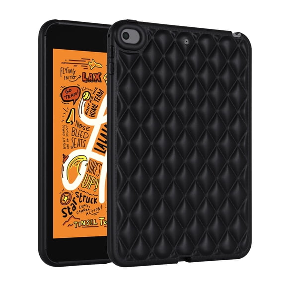 Allytech Case for 7.9 inch Apple iPad mini 4/5, Slim Luxury Diamond Pattern [Camera Protection] Shockproof Soft TPU Back Case Compatible with iPad mini 4/5 - Black