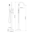 thumbnail image 5 of Logmey Freestanding Bathtub Faucet Floor Mounted Two Handles in Brushed Nickel, 5 of 12