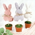 thumbnail image 4 of 9.84 Inch Easter Bunny Plush Soft Flower Pot Planter Decoration Bunny Table Decoration, Spring Holiday Party Centerpiece Tray Ornament Festive Gift for Indoor Outdoor Use, 4 of 11