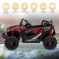 thumbnail image 3 of TOBBI Kids Ride on UTV, 12V Battery Powered Truck with LED Headlights, Horn, Music for Kids Aged 37-60 Months, Red + Black, 3 of 12