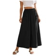 thumbnail image 3 of Oksale Midi Skirts for Women with Pockets Soft Cozy Summer Skirts Stretch Waisted Spring Skirt Trendy Vacation Outfits 2026 Black XL, 3 of 8