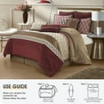 thumbnail image 2 of Lanco Caval Diamond 10 Piece Comforter Set, Burgundy, California King, Fill Polyester, Geometric,Jacquard Home Decor, 2 of 7