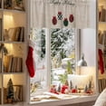 thumbnail image 3 of Valances for Windows Christmas Ball Rod Pocket Cafe Window Treatments Valance Curtains for Kitchen Bathroom Laundry Basement Windows 42"x12", 3 of 7