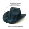 thumbnail image 2 of Yuelianxi Western Cowboy Hat and Cowgirl Hat Pinch Front Wide Brim Bowler Hat Dark Blue, 2 of 3