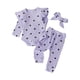 thumbnail image 2 of Conjuntos de blusas y camisas de cuello redondo y manga larga para bebés y niñas pequeñas, con estampado de corazones, volantes, pantalones, diadema, ropa, traje para niña, 2 of 9