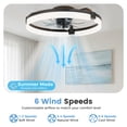 thumbnail image 4 of EDX Low-Profile Ceiling Fan with Light & Remote, Bluetooth App Control, Reversible Motor, Dimmable LED 3000K-6500K, Memory Function, 1-6H Timer, Quiet 44dB Flush Mount Fan, 4 of 10