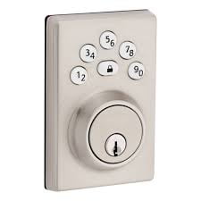 Weiser Elements Contemporary Keypad Satin Nickel Keyless Entry Door Lock/Exterior Door Deadbolt