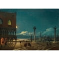 thumbnail image 2 of Giovanni Grubacs 24x18 Black Ornate Framed Double Matted Museum Art Print Titled: Piazza San Marco by Moonlight, Venice, 2 of 5