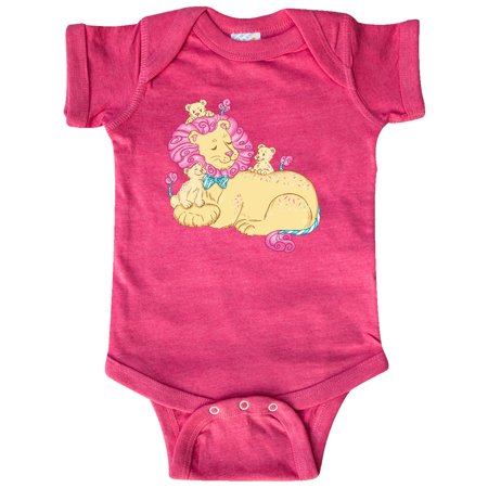 

Inktastic Cotton Candy Lions with Pink Mane Gift Baby Boy or Baby Girl Bodysuit