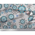 thumbnail image 2 of Soimoi polyester Crepe Fabric Snowflake & Damask Ethnic Print Sewing Fabric Yard 42 Inch Wide, 2 of 2