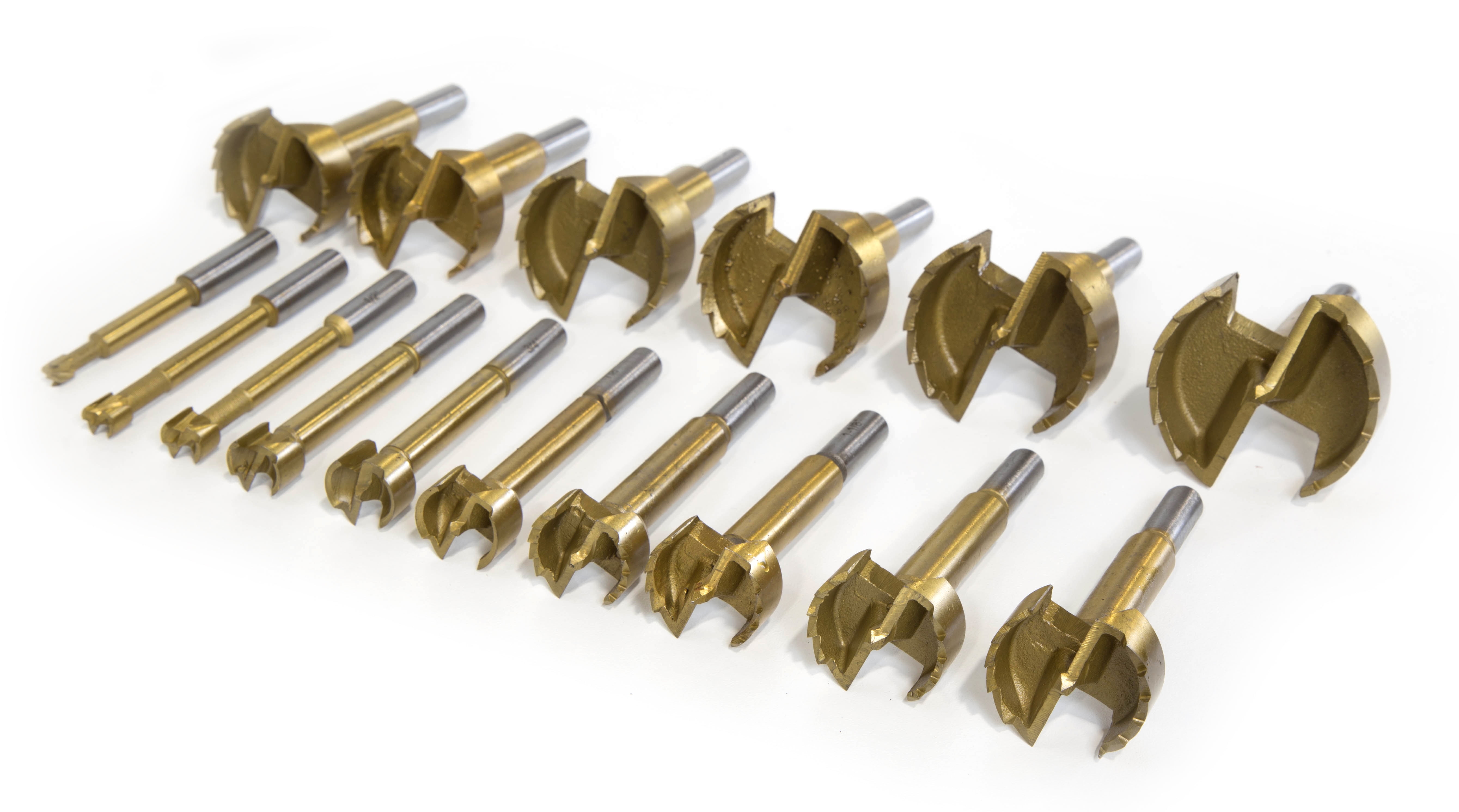 WEN 16Piece Forstner Bit Set with Wooden Carrying Case (1/4 to 21/8 inch)
