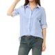 thumbnail image 1 of CamiDe Mujer Con Cuello De SolaY Mangas Largas Enrolladas Con Botones Azul claro L, 1 of 5