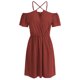 thumbnail image 4 of Moda mujer verano casual suelto fuera del hombro tirantes vestido Pompotops  qyievc1584, 4 of 9