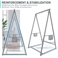 thumbnail image 6 of Reinforced Base & Triangular Structure Hammock Stand with 2 Storage Baskets, Swing Stand with 3 Hooks Fit for Most Hanging Chair for Oudoor&Indoor (Stand Only) (Grey), 6 of 6