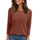 thumbnail image 3 of Camisa de Larga con Encaje para Mujer, Top de Otoño, Moda Elegante, Informal, Tipo Túnica, Suéter, Ropa de . Color Caramelo S, 3 of 8