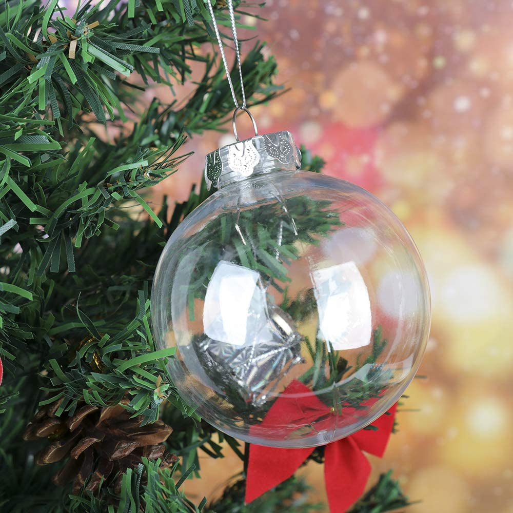 Christmas party made of clear glass plastic balls fillable ornaments LAMEIDA 30 pieces transparent plastic baubles birthday 10 cm Christmas tree baubles wedding decoration.