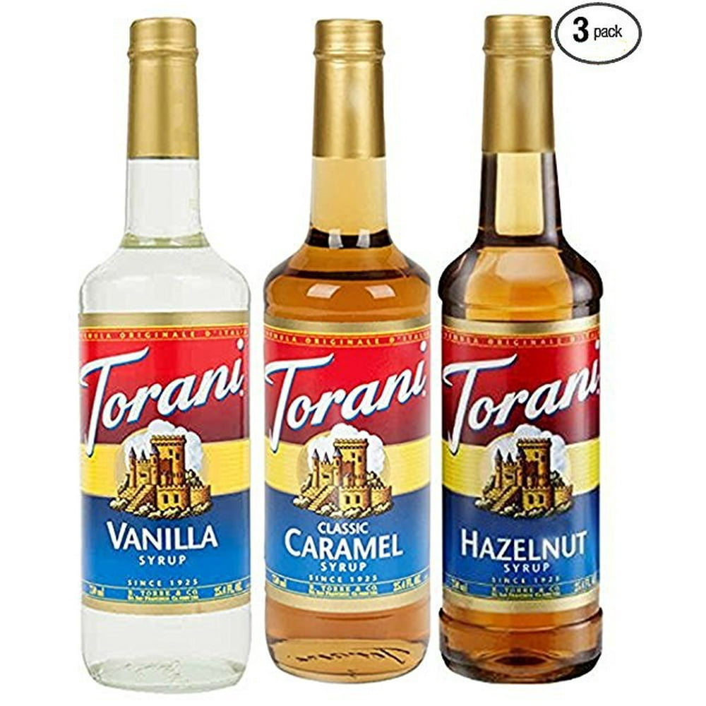 Torani Coffee Syrup Variety Pack Vanilla, Caramel Classic, Hazelnut