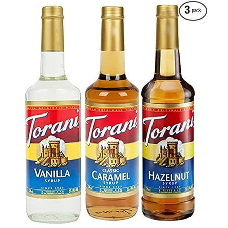 Torani Coffee Syrup Variety Pack - Vanilla, Caramel Classic, Hazelnut Classic, 3-count, 25.4-ounce (Best Vanilla Syrup For Coffee)