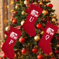 thumbnail image 3 of Medias navideñas Avdjesfny con iniciales personalizadas, medias navideñas tejidas con letras, monograma colgante para chimenea, medias navideñas para niños, decoración para fiestas familiares, 3 of 3