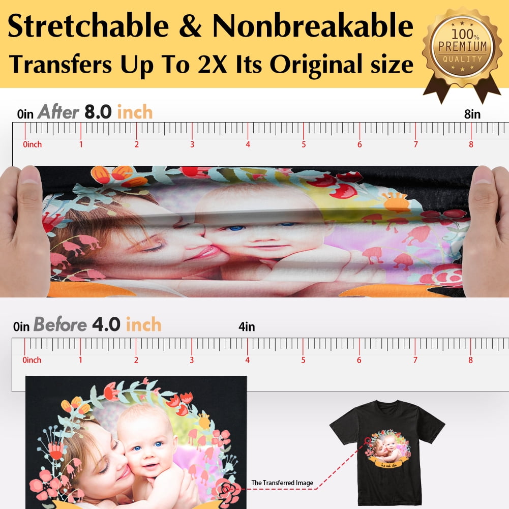 TransOurDream Printable Iron on Heat Transfers Paper, 20 Sheets, for Dark T Shirts & Inkjet Printer, 8.5x11"