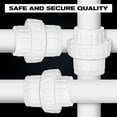 thumbnail image 3 of 1-1/2" PVC Union Coupling Pipe Fitting (Socket x Socket) PVC Adapter Schedule 40, EPDM O-Ring, 1.5'' inch White 2 Pack, 3 of 10