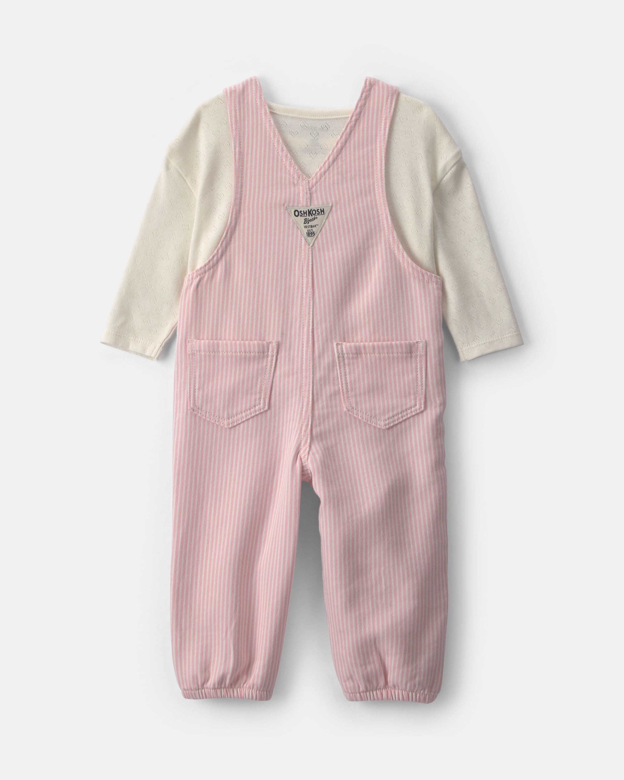 Oshkosh B'gosh Baby Girl Overall and Top Outfit Set, 2-Piece, Sizes 3 - 24 Months