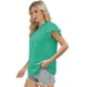 thumbnail image 3 of Blusa AURUZA elegante casual con cuello en V y volantes de manga corta para mujer, 3 of 6