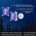 thumbnail image 2 of Gem Stone King 14K White Gold Blue Tanzanite Stud Earrings for Women Men (3.80 Cttw, Gemstone December Birthstone, Emerald Cut 8X6MM), 2 of 6