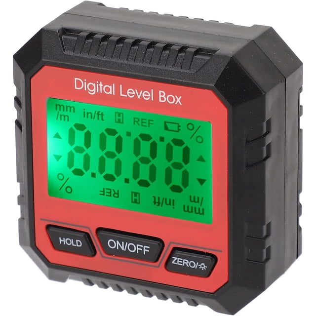 Yazoeia Digital Level Box Angle Meter Digital Protractor Angle Measuring Angle Measuring Tool Inclinometer Angle Engineering Inclinometer for Level Goniometer Protractor Protractors (Red)