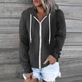 thumbnail image 4 of Kaprioy Womens Plus Size Hoodies Sweatshirt Long Sleeve Zip Up Drawstring Jacket Coat Fashion Clothing Outwear with Pocket Grey, XXL, 4 of 6